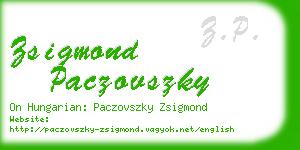 zsigmond paczovszky business card